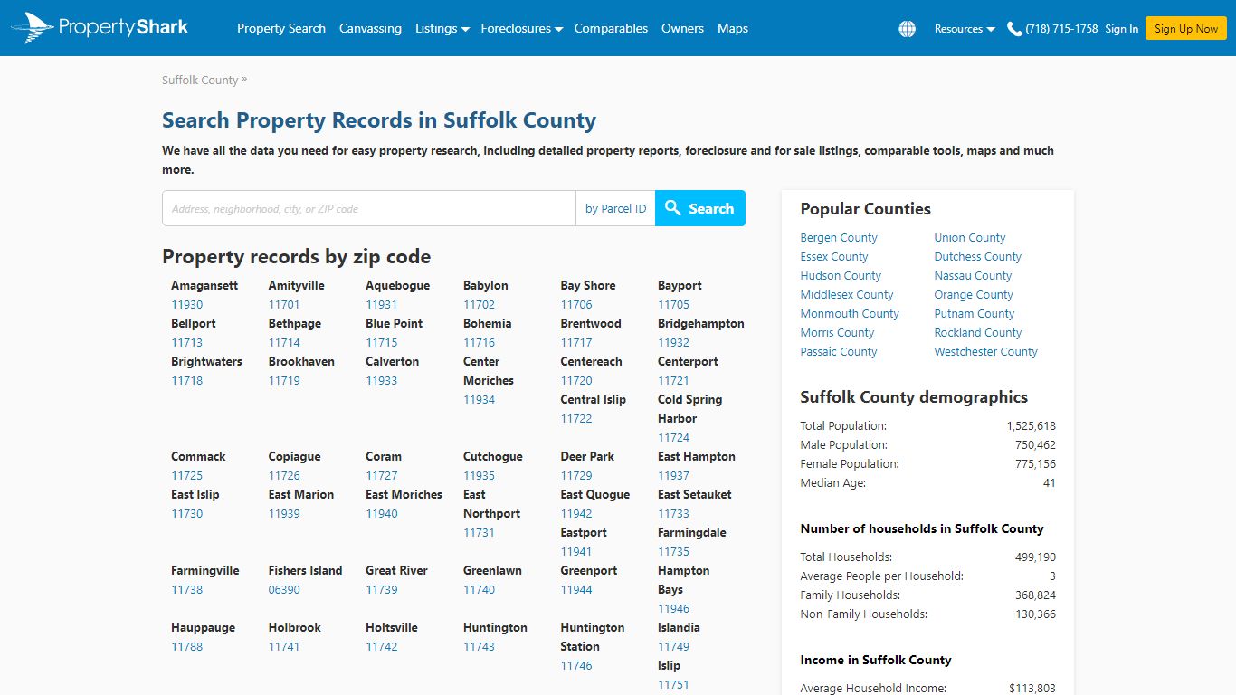 Search Property Records in Suffolk County